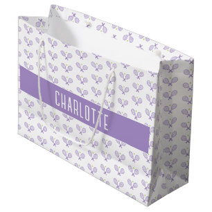 Personalisiert Tennis Pattern Individuelle Name Te Große Geschenktüte