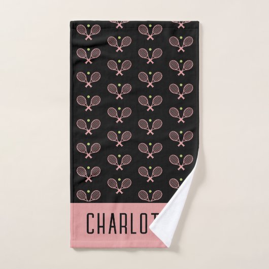 Personalisiert Tennis Pattern Individuelle Name Te Handtuch (Handtuch)