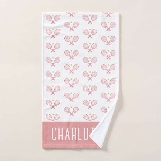 Personalisiert Tennis Pattern Individuelle Name Te Handtuch (Handtuch)