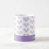 Personalisiert Tennis Pattern Individuelle Name Te Kaffeetasse (Mittel)