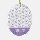 Personalisiert Tennis Pattern Individuelle Name Te Keramik Ornament (Rechts)