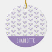 Personalisiert Tennis Pattern Individuelle Name Te Keramik Ornament (Vorne)
