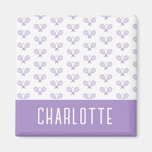 Personalisiert Tennis Pattern Individuelle Name Te Magnet (Vorne)
