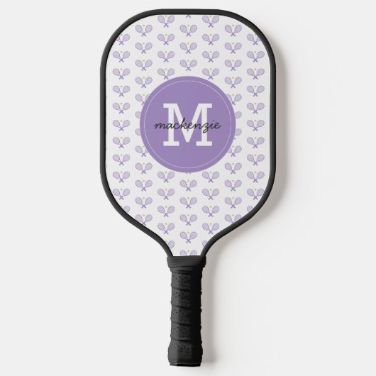 Personalisiert Tennis Pattern Individuelle Name Te Pickleball Schläger (Rückseite)
