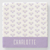 Personalisiert Tennis Pattern Individuelle Name Te Steinuntersetzer (Vorderseite)
