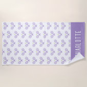 Personalisiert Tennis Pattern Individuelle Name Te Strandtuch (Vorderseite)