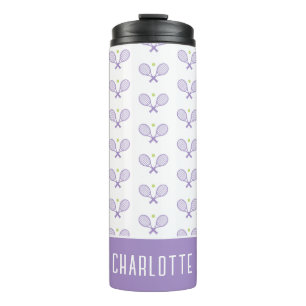 Personalisiert Tennis Pattern Individuelle Name Te Thermosbecher