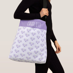 Personalisiert Tennis Pattern Individuelle Name Te Tragetaschen Mit Langen Trägern