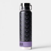 Personalisiert Tennis Pattern Individuelle Name Te Trinkflasche (Rückseite)