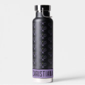 Personalisiert Tennis Pattern Individuelle Name Te Trinkflasche (Links)