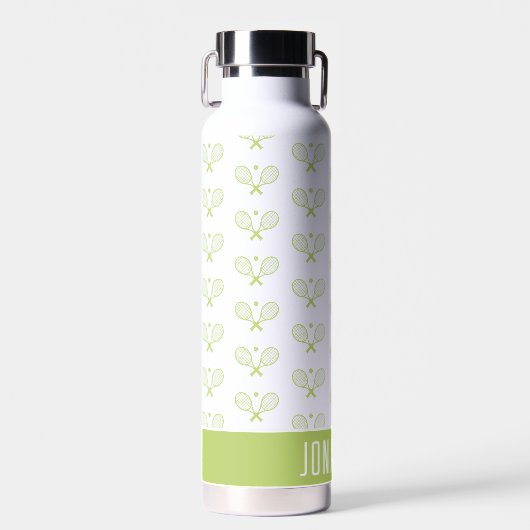 Personalisiert Tennis Pattern Individuelle Name Te Trinkflasche (Vorne)
