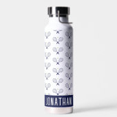 Personalisiert Tennis Pattern Individuelle Name Te Trinkflasche (Links)