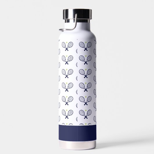 Personalisiert Tennis Pattern Individuelle Name Te Trinkflasche (Rechts)