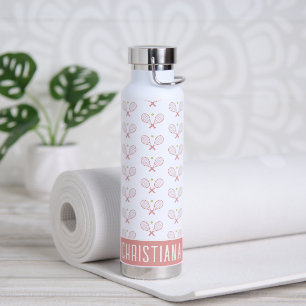 Personalisiert Tennis Pattern Individuelle Name Te Trinkflasche