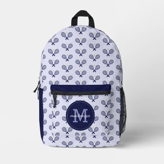 Personalisiert Tennis Pattern Tennis Player Bedruckter Rucksack (Vorderseite)