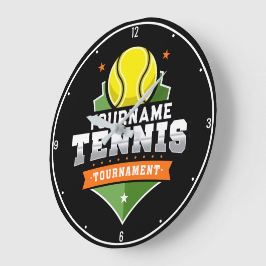 Personalisiert Tennis Player NAME Varsity Turnier Große Wanduhr (Winkel)