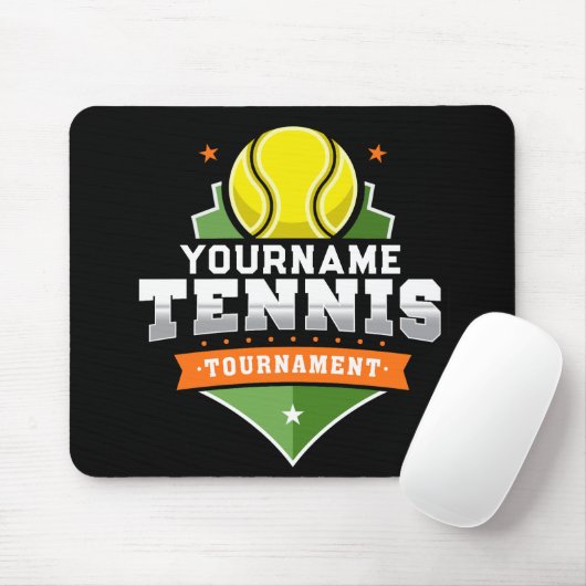 Personalisiert Tennis Player NAME Varsity Turnier Mousepad (Mit Mouse)