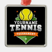 Personalisiert Tennis Player NAME Varsity Turnier Ornament Aus Metall (Vorne)