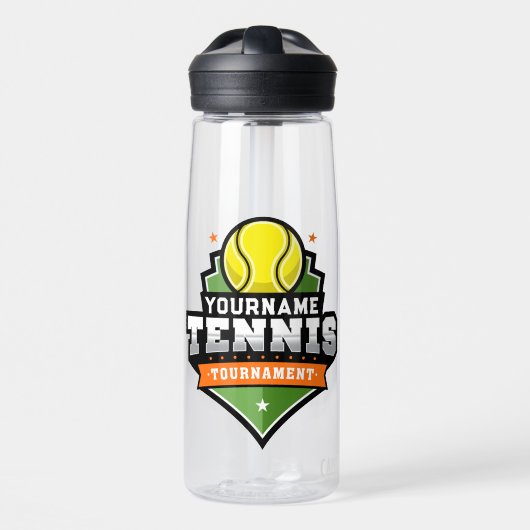 Personalisiert Tennis Player NAME Varsity Turnier Trinkflasche (Vorne)