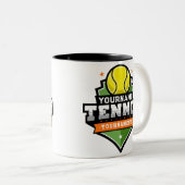 Personalisiert Tennis Player NAME Varsity Turnier Zweifarbige Tasse (VorderseiteRechts)