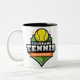 Personalisiert Tennis Player NAME Varsity Turnier Zweifarbige Tasse