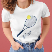 Personalisiert Tennis Player Racket Motif T-Shirt