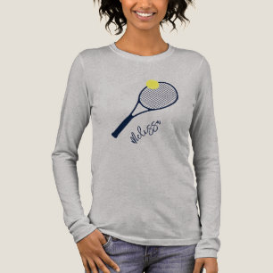 Personalisiert Tennis Player Racket Motif Tri-Blend Shirt