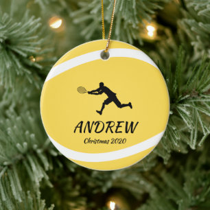 Personalisiert Tennis Player Sportfan Athlete Xmas Keramik Ornament