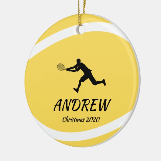 Personalisiert Tennis Player Sportfan Athlete Xmas Keramik Ornament (Links)