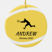 Personalisiert Tennis Player Sportfan Athlete Xmas Keramik Ornament (Hinten)