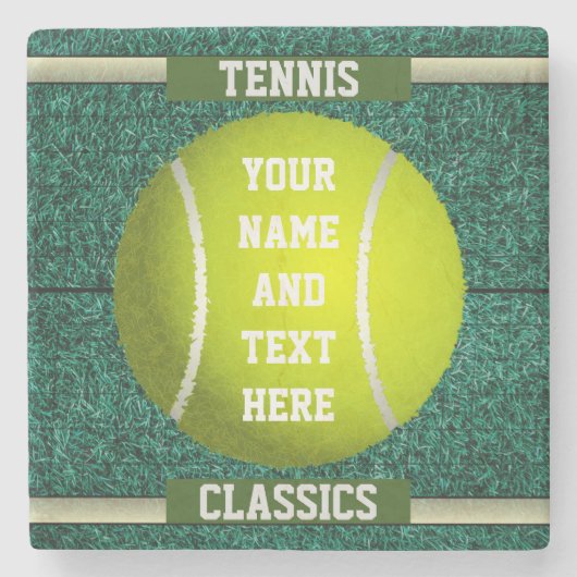 Personalisiert Tennis Steinuntersetzer (Vorderseite)