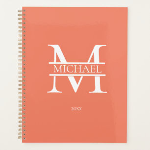 Personalisiert Terracott Monogram Initial Minimali Planer