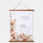 Personalisiert Terracotta Brautparty Wandteppich Mit Holzrahmen (Vorderseite)