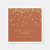 Personalisiert TERRACOTTA Gold Confetti Wedding Na Serviette (Vorderseite)