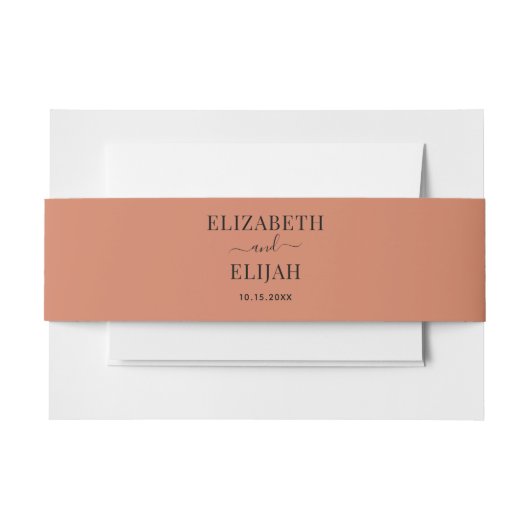 Personalisiert Terracotta Herbstliche Hochzeit im Einladungsbanderole (Vorderseite Beispiel)