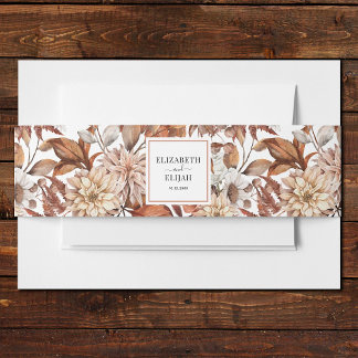 Personalisiert Terracotta Herbstliche Hochzeit im  Einladungsbanderole