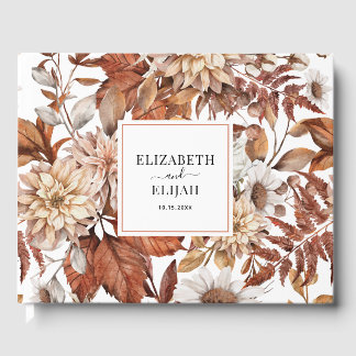 Personalisiert Terracotta Herbstliche Hochzeit im Gästebuch