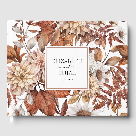 Personalisiert Terracotta Herbstliche Hochzeit im Gästebuch (Vorderseite)