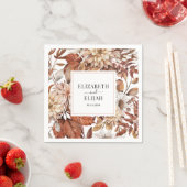 Personalisiert Terracotta Herbstliche Hochzeit im Serviette (Beispiel)