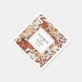 Personalisiert Terracotta Herbstliche Hochzeit im Serviette (Ecke)