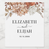 Personalisiert Terracotta Herbstliche Hochzeit im  Weinetikett (Einzelnes Label)