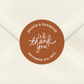 Personalisiert Terracotta Wir danken Ihnen Gastges Runder Aufkleber