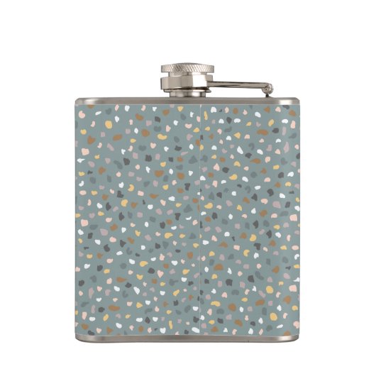 Personalisiert Terrazzo Monogram Flachmann (Rückseite)