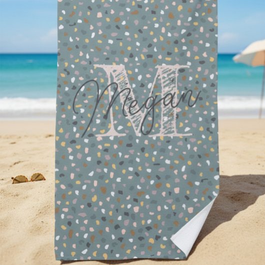 Personalisiert Terrazzo Monogram Strandtuch
