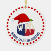 Personalisiert TEXAN CHRISTMAS Pudding Keramik Ornament (Vorne)
