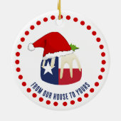 Personalisiert TEXAN CHRISTMAS Pudding Keramik Ornament (Hinten)