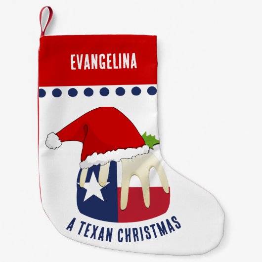 Personalisiert TEXAN CHRISTMAS Pudding Kleiner Weihnachtsstrumpf (Vorderseite)