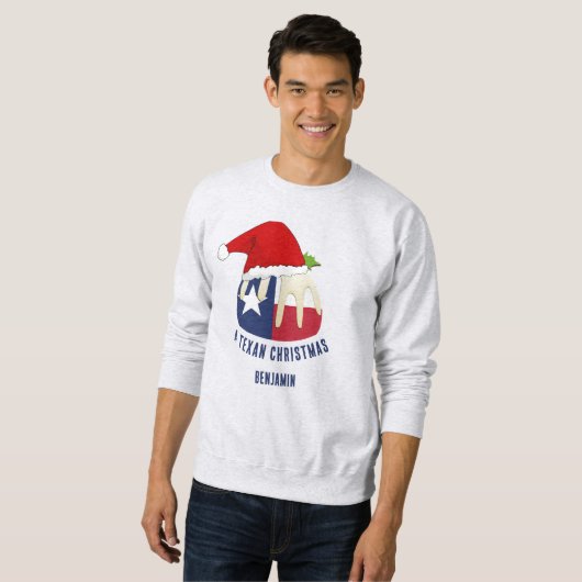Personalisiert TEXAN CHRISTMAS Pudding Sweatshirt (Vorne ganz)