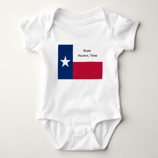 Personalisiert Texas Baby Bodysuit Baby Strampler (Vorderseite)