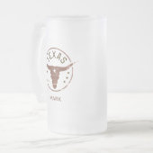 Personalisiert Texas Longhorn Mattglas Bierglas (Vorderseite Links)